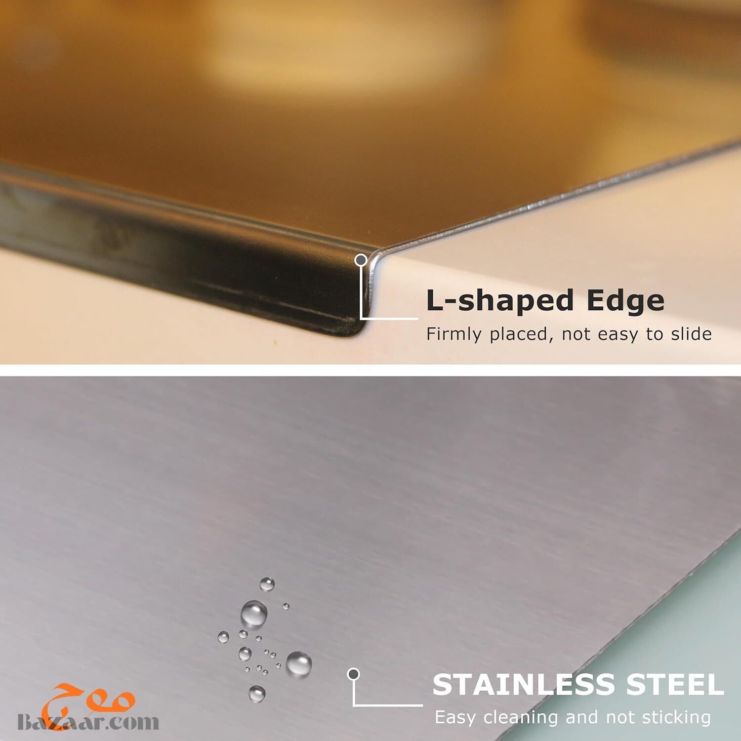 Premium Stainless Steel Cutting Board for Kitchen, Food Grade Non Toxic