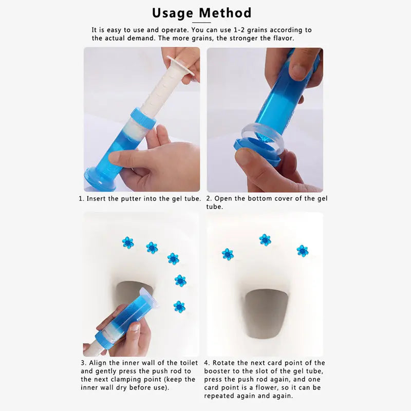 Toilet Cleaning Stamp Gel Toilet Injection Gel Flower Bathroom Cleaner Toilet Gel (random color)