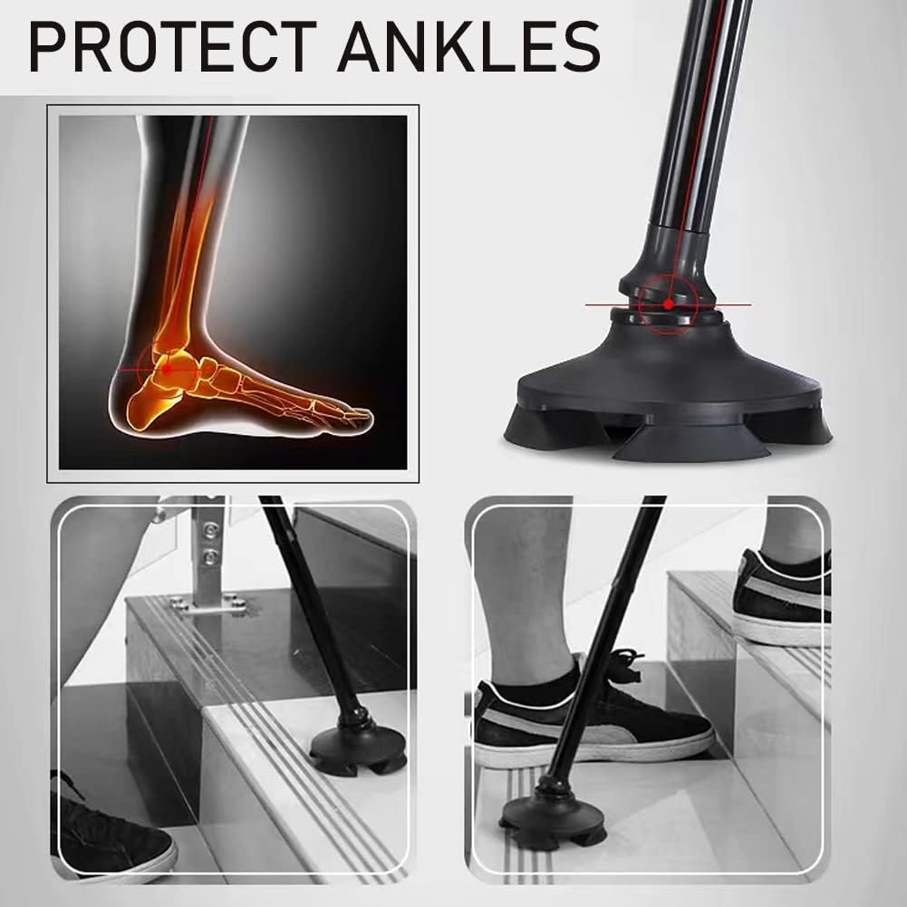 Walking Stick with LED Light & Aluminium Handle For Adults or old Peoples Black