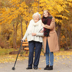Walking Stick with LED Light & Aluminium Handle For Adults or old Peoples Black