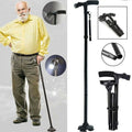 Walking Stick with LED Light & Aluminium Handle For Adults or old Peoples Black