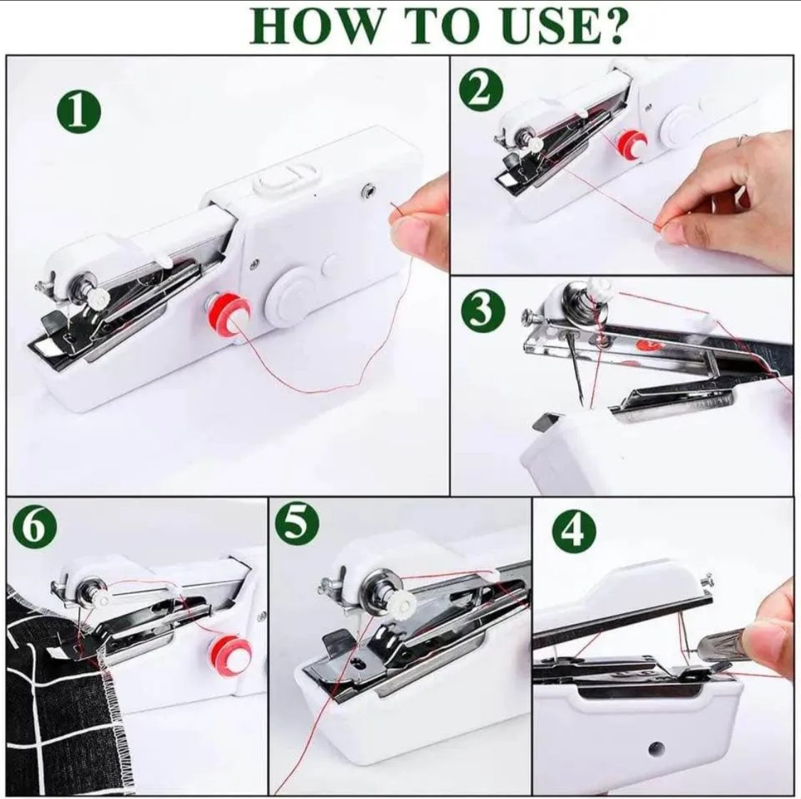 Automatic Handy Stitch – Portable Cordless Sewing Machine for Quick Repairs on All Fabrics | Best Quality Sewing Portable Machine