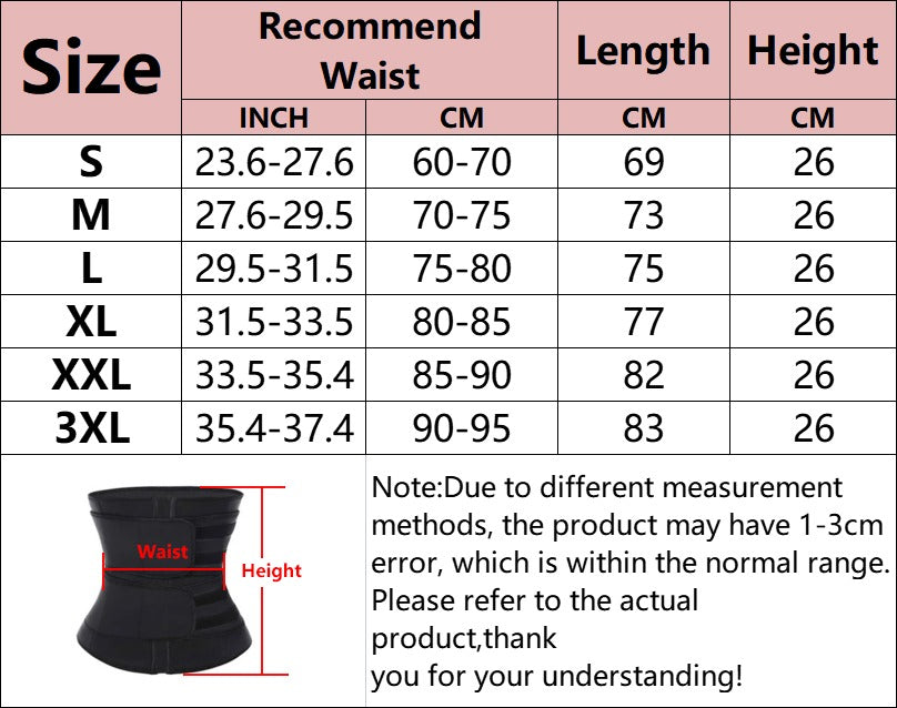 Original / Waist Trainer Belt-Slimming Body Shaper Belts Sport Girdle (Black)