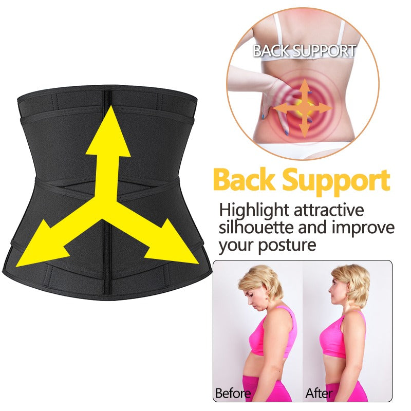 Original / Waist Trainer Belt-Slimming Body Shaper Belts Sport Girdle (Black)
