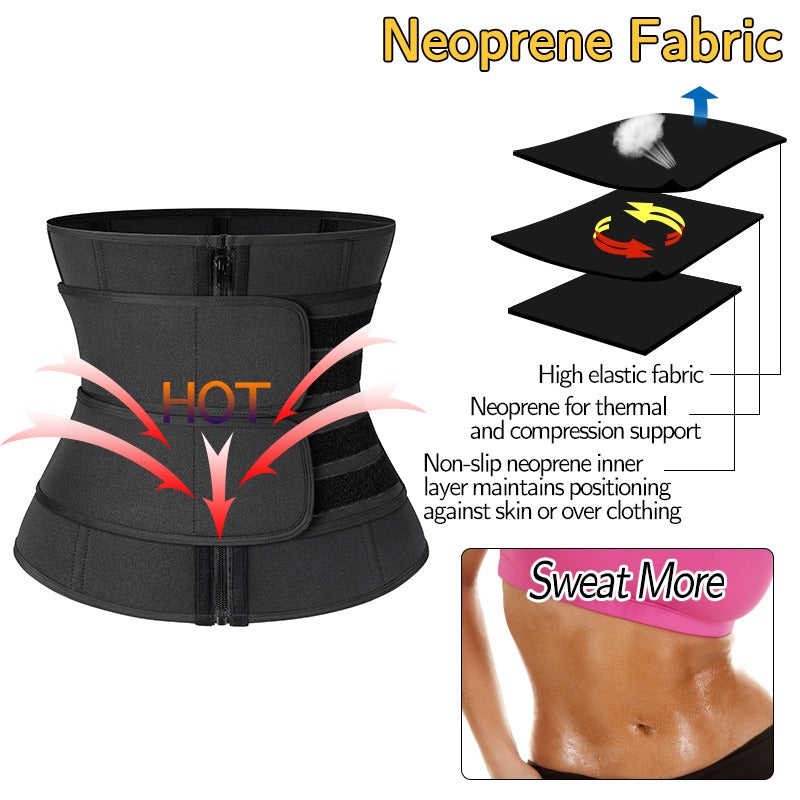 Original / Waist Trainer Belt-Slimming Body Shaper Belts Sport Girdle (Black)