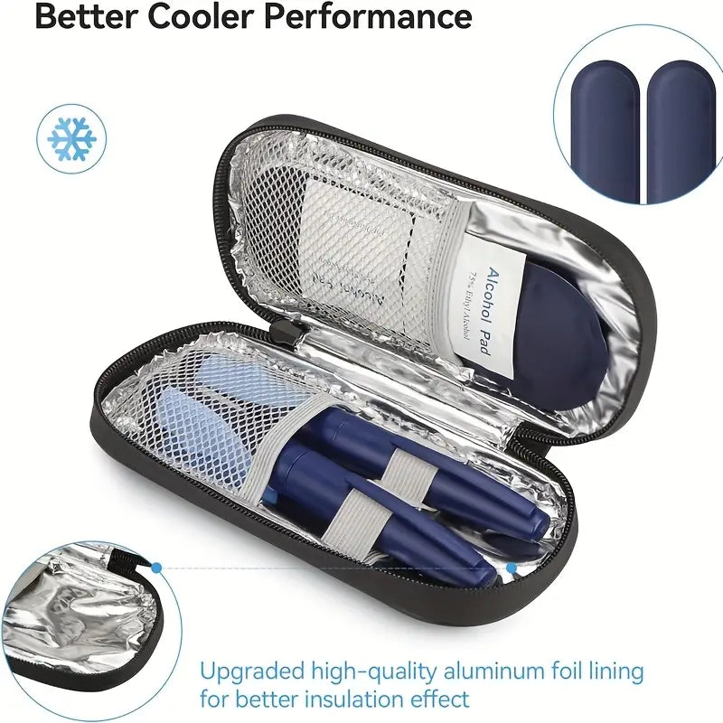 Insulin Pen Cooling Travel Box Diabetes Medication Insulation Cooling Storage Box, with Reusable Ice Packs, Suitable for Insulin Pen and Diabetes Supplies Storage Insulation Bag (Random Color)