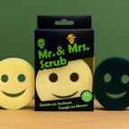 IMPORTED Smiley Face Scrub Sponge – Mr. & Mrs. Scrub | Gentle on Surfaces, Tough on Messes