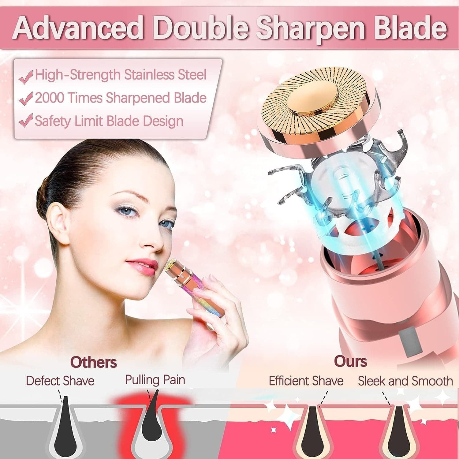 Portable Precision Electric Eyebrow Trimmer with Built-in LED Light – Compact & Travel-Friendly Grooming Tool