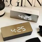 Digital LED Mirror Alarm Clock Modern Display With Time Temperature And Daily Use Convenience