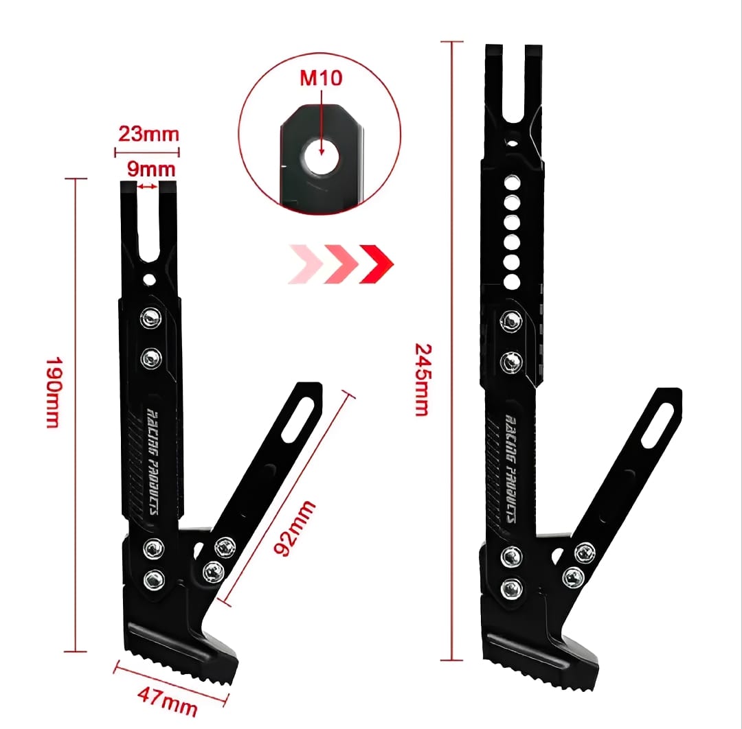 PREMIUM Adjustable Aluminum Motorcycle Kickstand – CNC Side Stand