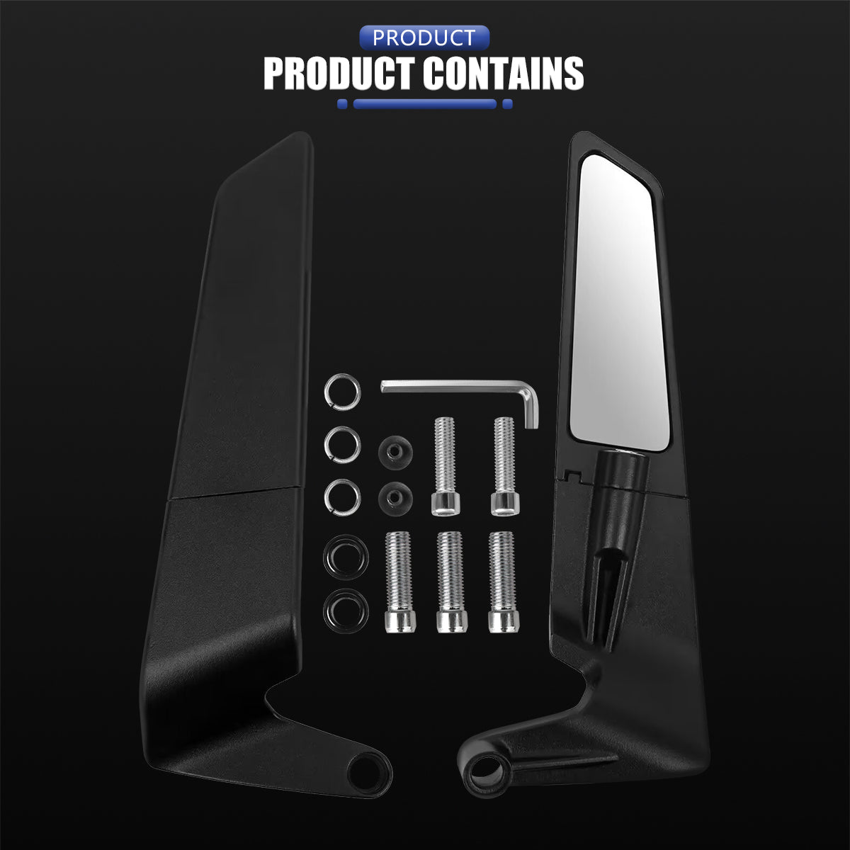 PREMIUM Aerodynamic Rotary Adjustable Motorcycle Wind Wing Rearview Mirrors