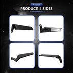 PREMIUM Aerodynamic Rotary Adjustable Motorcycle Wind Wing Rearview Mirrors