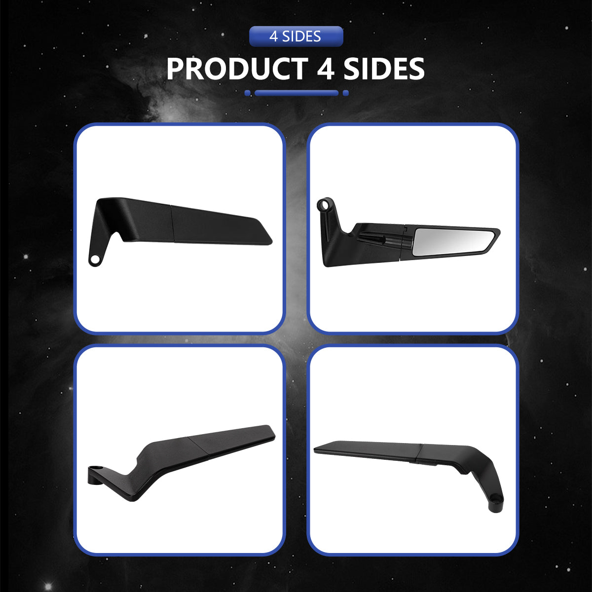 PREMIUM Aerodynamic Rotary Adjustable Motorcycle Wind Wing Rearview Mirrors