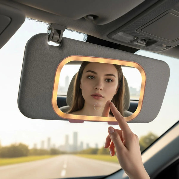 Car Sun Visor Vanity Makeup Mirror With LED Lighting Touch Control And 3 Light Modes (Random Colour)