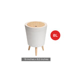 Royal's 8L Modern Nordic Trash Bin with Push Mechanism & Elevated Legs Round Shape