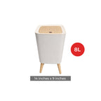 Royal's 8L Modern Nordic Trash Bin with Push Mechanism & Elevated Legs Round Shape