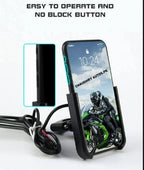 Motorcycle Mobile Holder With Charger Aluminum Body Durable And Convenient