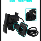 Motorcycle Mobile Holder With Charger Aluminum Body Durable And Convenient