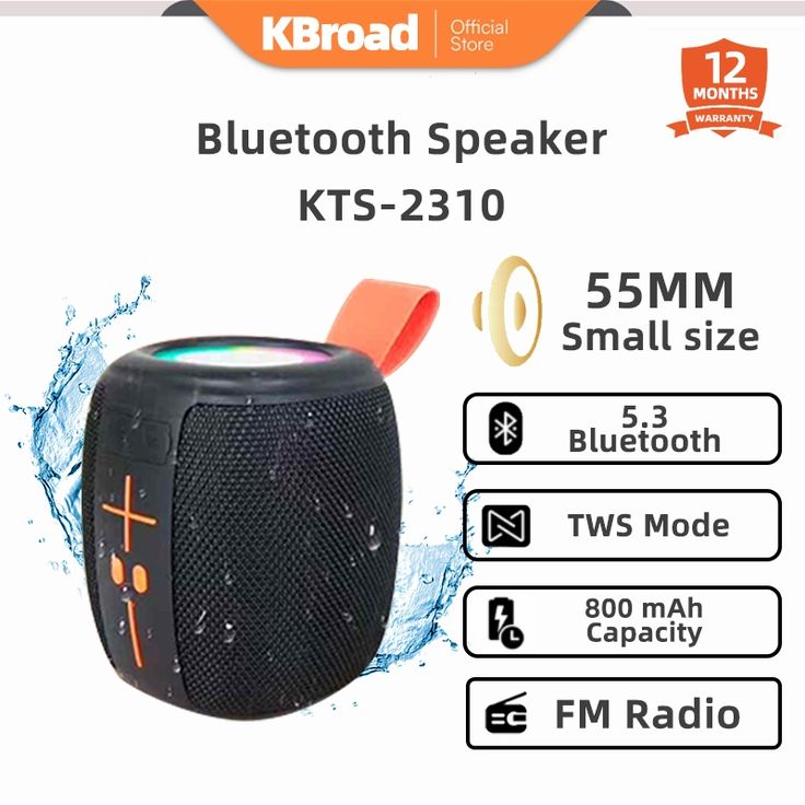 Waterproof RGB Bluetooth Speaker – Portable Outdoor Wireless Speaker with Deep Bass & LED Light Up Display