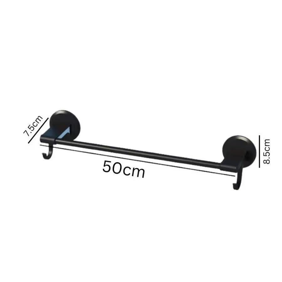 Premium Towel Bar | No-Drill Wall Mounted Bathroom Organizer | Strong Load-Bearing 10kg | 50cm
