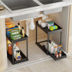 Premium Multi-Functional Kitchen Shelf | Nail-Free Installation | Rust-Proof Carbon Steel Organizer | Waterproof & Strong Load-Bearing | Random Color
