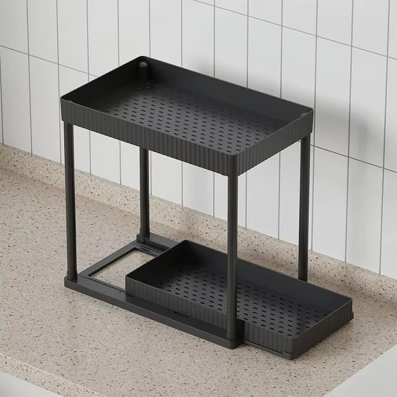 Premium Multi-Functional Kitchen Shelf | Nail-Free Installation | Rust-Proof Carbon Steel Organizer | Waterproof & Strong Load-Bearing | Random Color