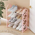 4-Layer Space-Saving Shoe Rack | Portable Dustproof Shoe Organizer With Cover | Closet & Home Shoe Stand | Plastic + Metal Body - Random Colour Rs 759
