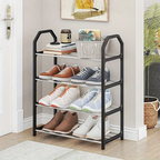 4-Layer Space-Saving Shoe Rack | Portable Dustproof Shoe Organizer With Cover | Closet & Home Shoe Stand | Plastic + Metal Body - Random Colour Rs 759
