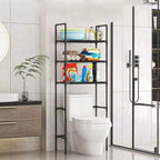 Premium Multi-Layer Bathroom Storage Rack | Space-Saving Toilet Organizer | Strong Carbon Steel Shelf For Towels & Toiletries