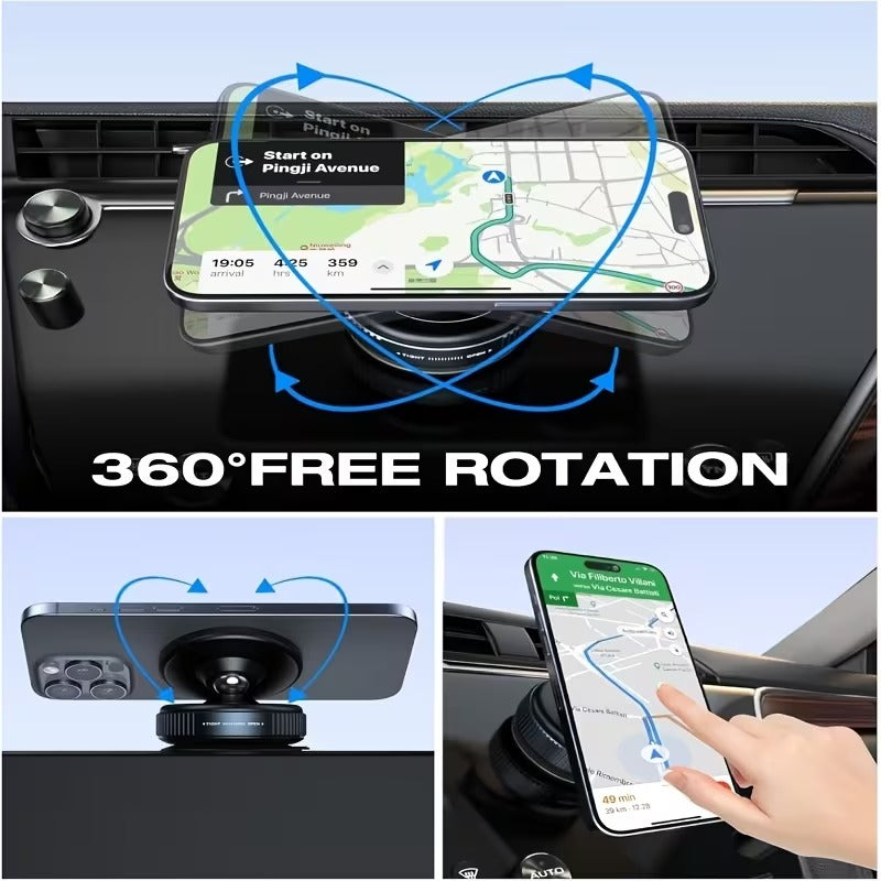 360 Vacuum Magnetic Car Mount Phone Holder Hands Free Suction Cup