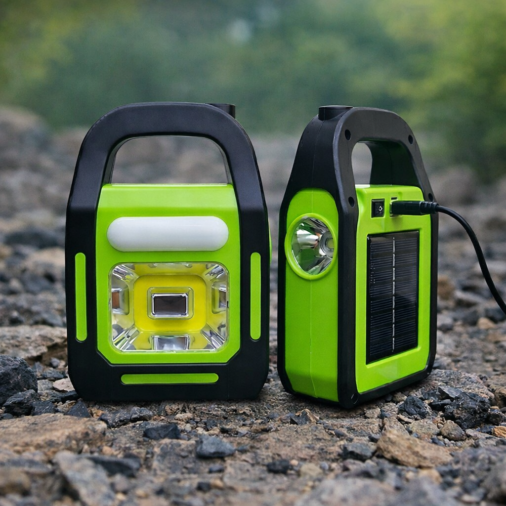 Solar Rechargeable & Power Bank 3-in-1 Emergency Light - Hurry Bolt Portable LED Work Light, Torch & Power Bank