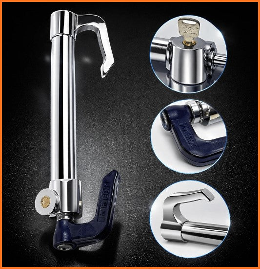 Steering to Pedal Lock Anti Theft Double Hook Steel Lock for all Cars