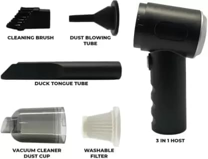 3 In 1 Portable Vacuum Cleaner- Durable Wireless Vacuum -duster Blower Air Pump- High Power Strong Suction Vacuum Cleaner For Home, Laptop, Vehicle Interior Cleaner