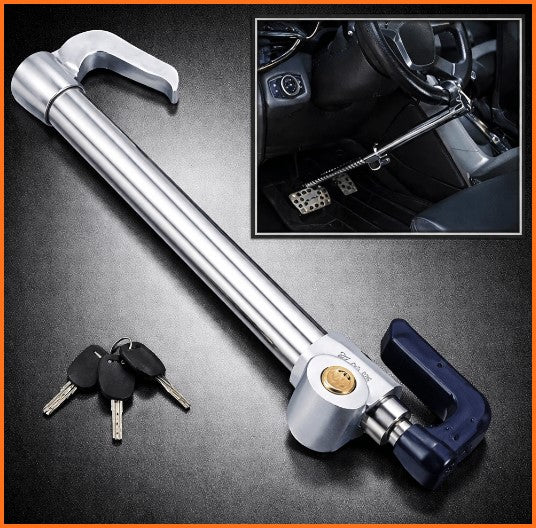 Steering to Pedal Lock Anti Theft Double Hook Steel Lock for all Cars