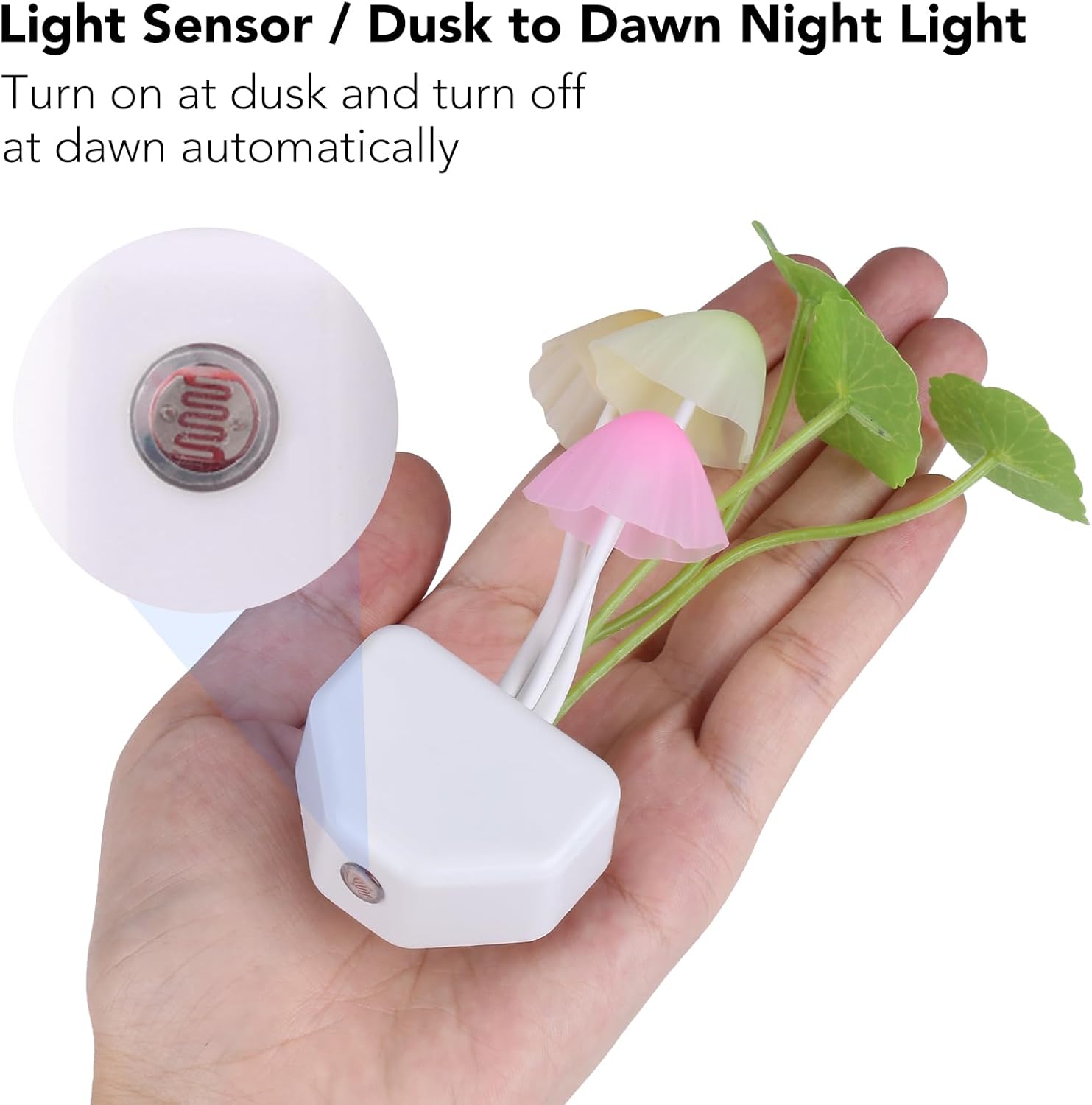 Mushroom Night Light | LED Night Lights (Random colors) - Pack of 2