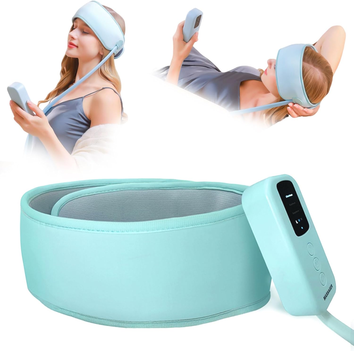 360 Degree Relaxation Electric Head Massager With Air Compression Kneading Heat Therapy Type C Port Rechargeable