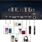 Podcast Condenser Microphone Set with Live Sound Card & Adjustable Scissor Arm Stand