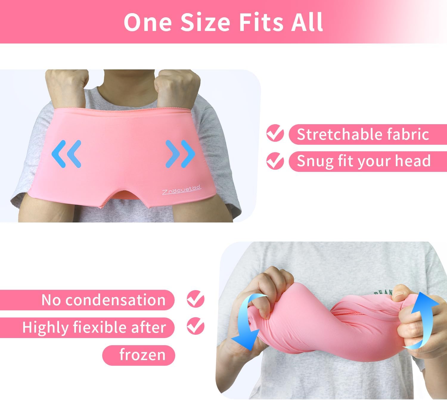 Migraine Relief Hat, One Size Fits All, Reusable Ice Gel Pack for Puffy Eyes, Stress Relief ( Random Color )