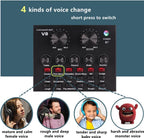 Podcast Condenser Microphone Set with Live Sound Card & Adjustable Scissor Arm Stand