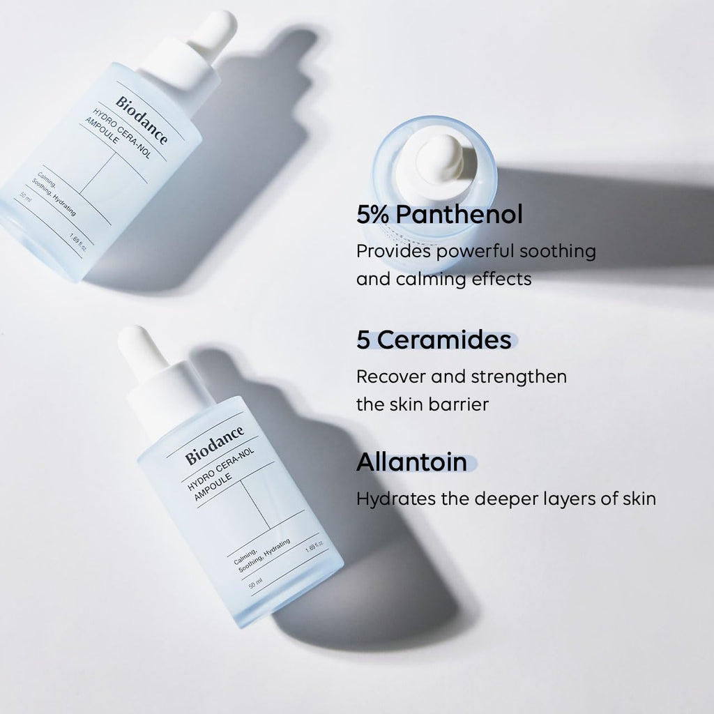 Biodance Hydro Cera Nol Ampoule Hydrating Soothing Serum With Panthenol Ceramides And Hyaluronic Acid 30ml