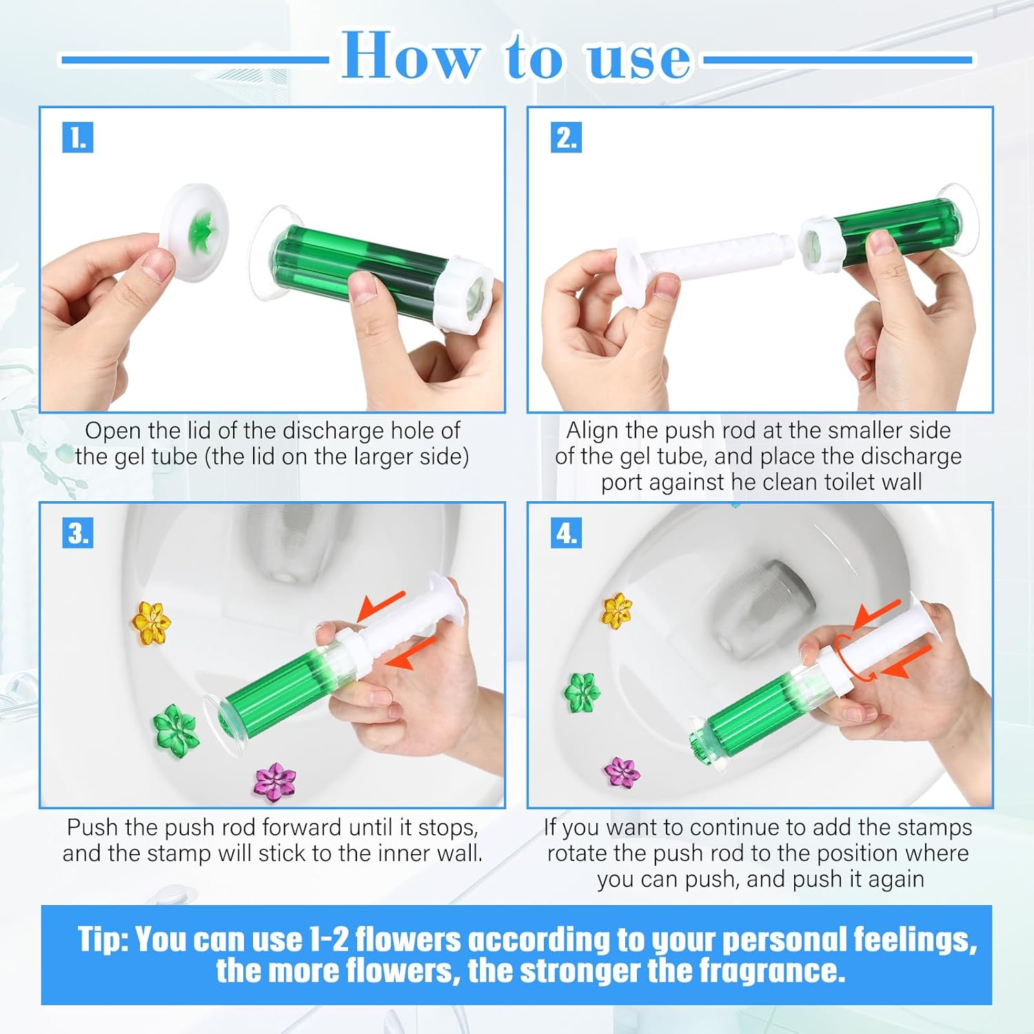 Toilet Cleaning Stamp Gel Toilet Injection Gel Flower Bathroom Cleaner Toilet Gel (random color)