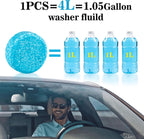 Car Windshield Washer Fluid Concentrate Tablets | Solid Effervescent Wiper Cleaning Tablets | 20-Tablets