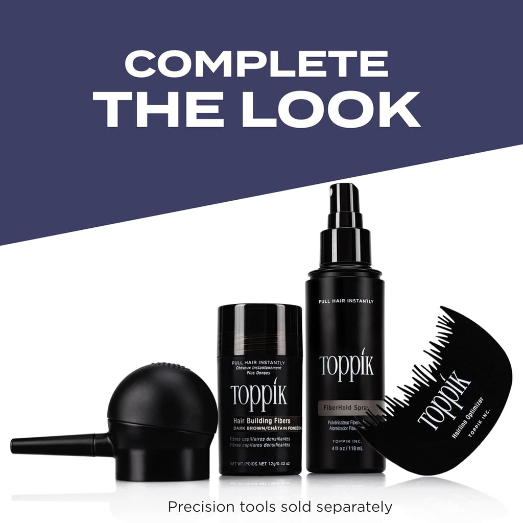 Toppik Hair Fiber Pack of 3 Set | Hair Fiber 27.5g + Applicator Pump + Comb