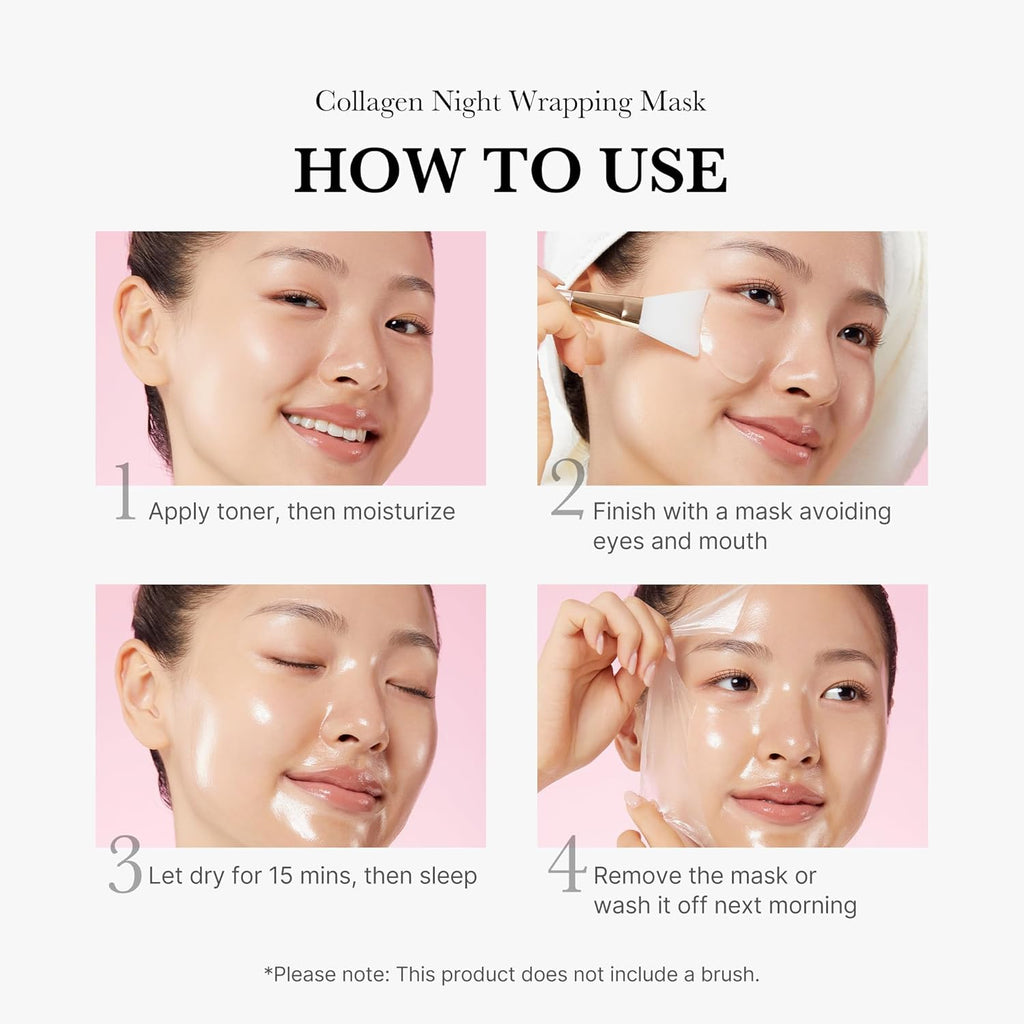 Medicube Collagen Overnight Wrapping Peel Off Facial Mask Pack 75ml Korean Skincare For Radiant Hydrated Skin - Made In Korea