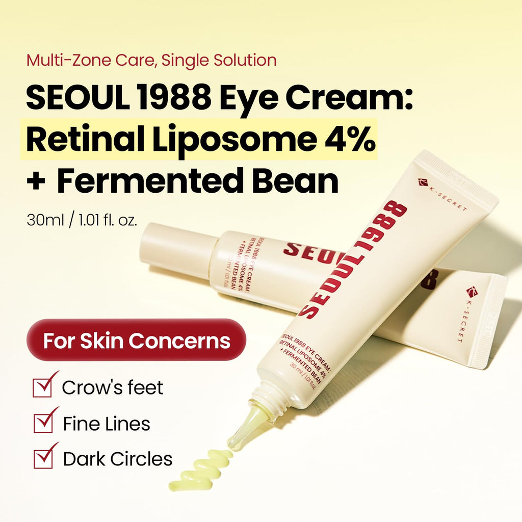 K-SECRET SEOUL 1988 Eye Cream: Retinal Liposome 2% + Fermented Black Bean – Advanced Anti-Aging & Brightening Formula - 30ml