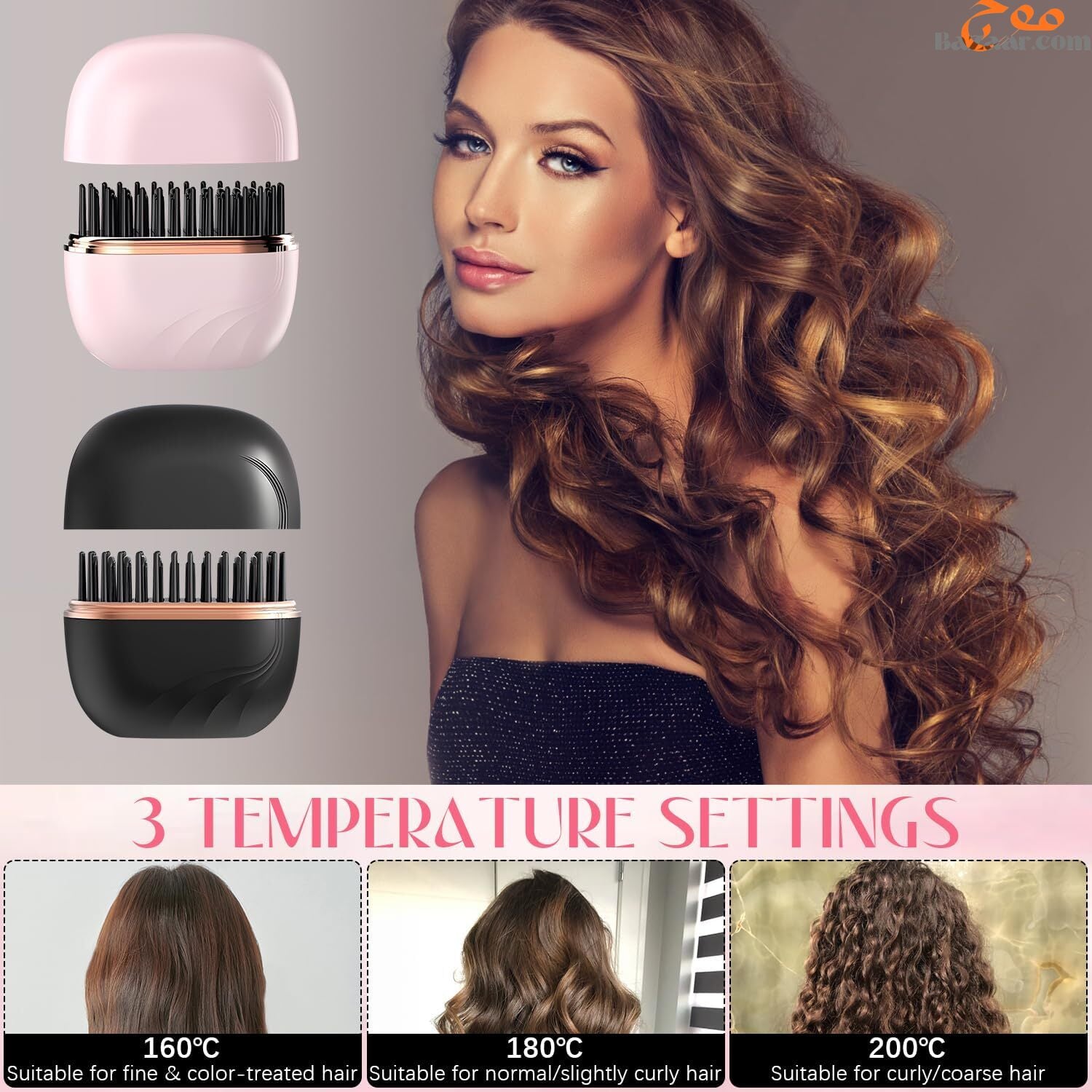 Mini Hair Straightening Comb Wireless Portable Hair Styler