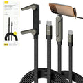 240W Type-C to Type-C Fast Charging Cable with Adjustable Stand – 1.5M PD 3.1 90° Elbow Gaming Cable