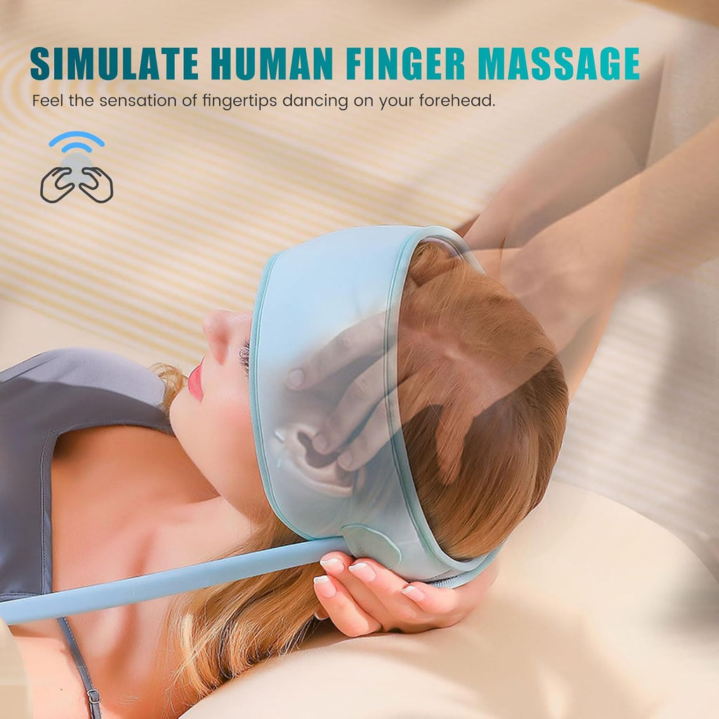 360 Degree Relaxation Electric Head Massager With Air Compression Kneading Heat Therapy Type C Port Rechargeable