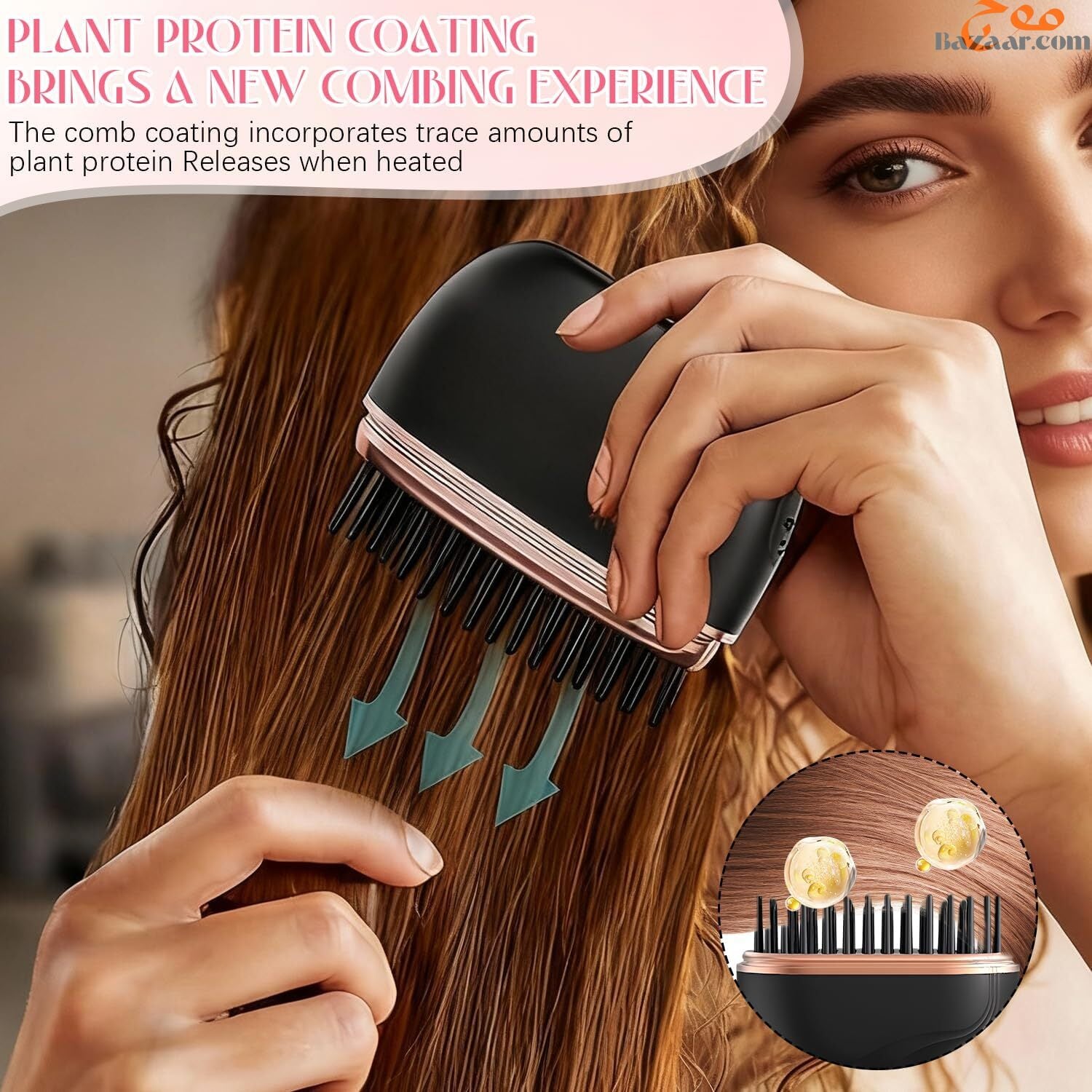 Mini Hair Straightening Comb Wireless Portable Hair Styler