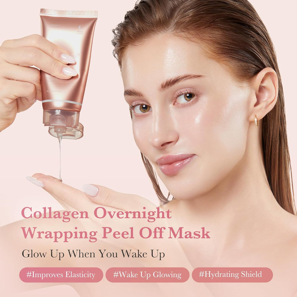 Medicube Collagen Overnight Wrapping Peel Off Facial Mask Pack 75ml Korean Skincare For Radiant Hydrated Skin - Made In Korea